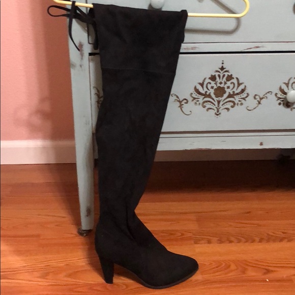 Black Over The Knee Boots - Picture 1 of 4